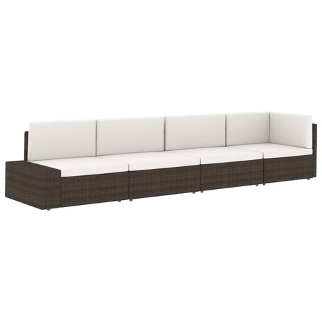 Middenbank sectioneel poly rattan zwart 8