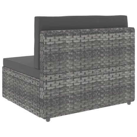 Middenbank sectioneel poly rattan grijs 4