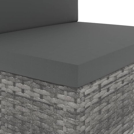 Middenbank sectioneel poly rattan grijs 5