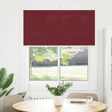 Plissé rolgordijn 115x150cm stofbreedte 114,4cm bordeauxrood 2