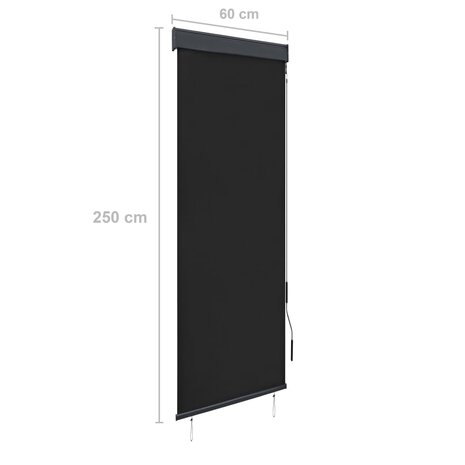 Rolgordijn voor buiten 60x250 cm antraciet 8
