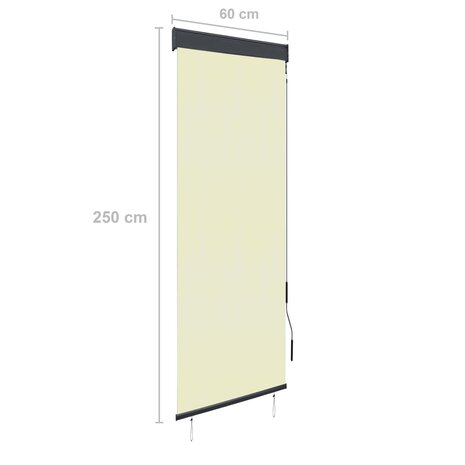 Rolgordijn voor buiten 60x250 cm crème 8