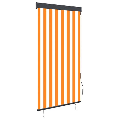 Rolgordijn voor buiten 80x250 cm wit en oranje 1