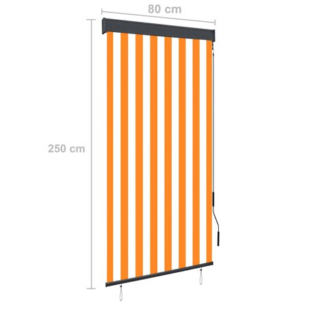 Rolgordijn voor buiten 80x250 cm wit en oranje 8