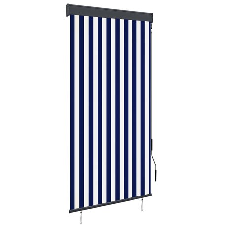 Rolgordijn voor buiten 100x250 cm blauw en wit 1