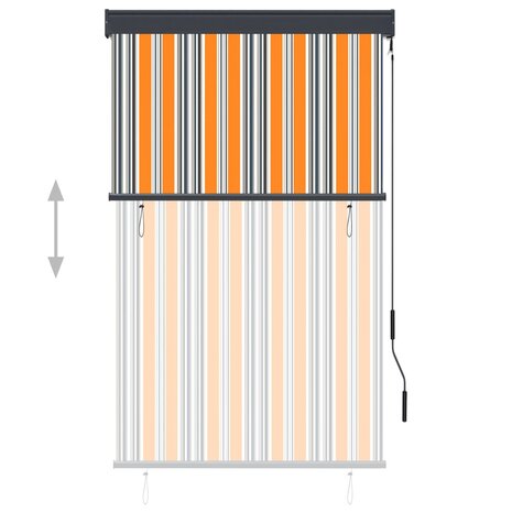 Rolgordijn voor buiten 100x250 cm geel en blauw 3