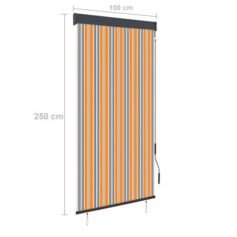 Rolgordijn voor buiten 100x250 cm geel en blauw 8