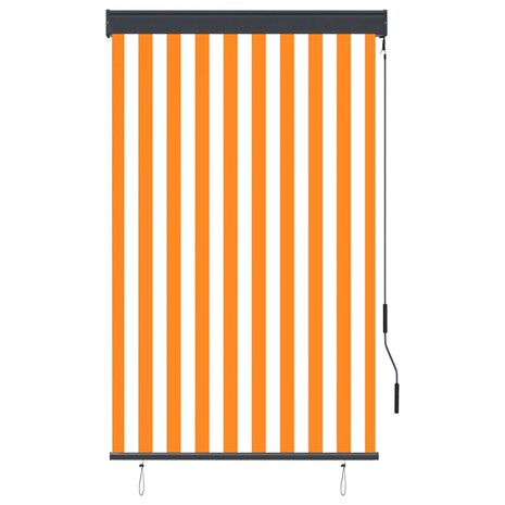 Rolgordijn voor buiten 100x250 cm wit en oranje 2