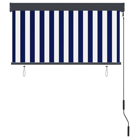 Rolgordijn voor buiten 120x250 cm blauw en wit 4