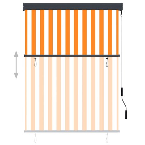 Rolgordijn voor buiten 120x250 cm wit en oranje 3