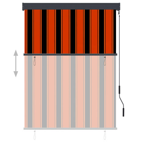 Rolgordijn voor buiten 120x250 cm oranje en bruin 3
