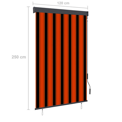 Rolgordijn voor buiten 120x250 cm oranje en bruin 8