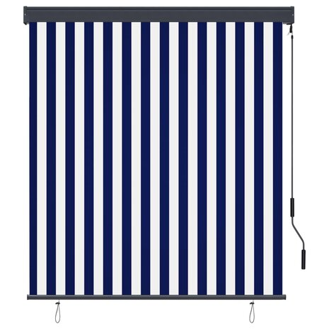 Rolgordijn voor buiten 140x250 cm blauw en wit 2