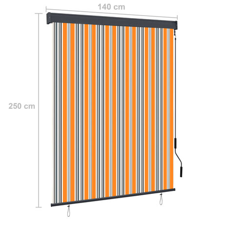 Rolgordijn voor buiten 140x250 cm geel en blauw 8