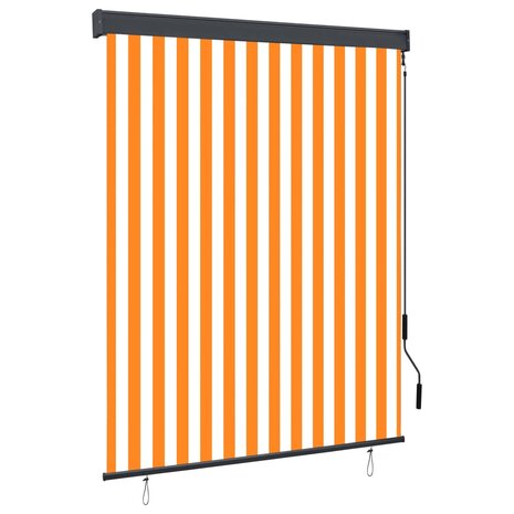 Rolgordijn voor buiten 140x250 cm wit en oranje 1