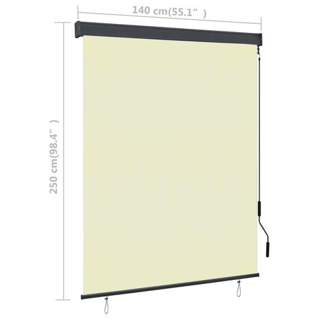 Rolgordijn voor buiten 140x250 cm crème 8