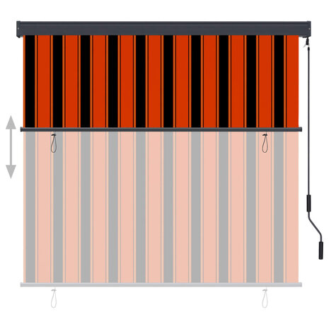 Rolgordijn voor buiten 160x250 cm oranje en bruin 3
