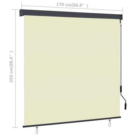 Rolgordijn voor buiten 170x250 cm crème 8