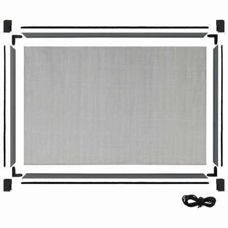 Raamhor uitschuifbaar (75-143)x50 cm antracietkleurig 6