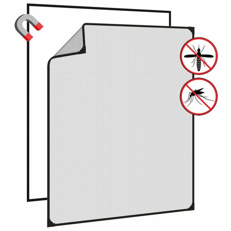 Insectenhor voor ramen magnetisch 100x120 cm antracietkleurig 4