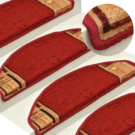 Trapmatten zelfklevend 5 st 65x21x4 cm rood 5