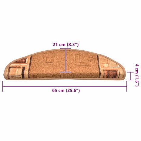 Trapmatten zelfklevend 5 st 65x21x4 cm beige 8