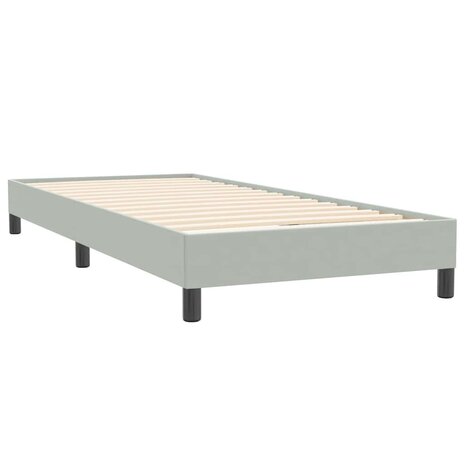 Boxspring met matras fluweel lichtgrijs 90x220 cm 6