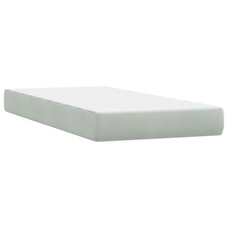 Boxspring met matras fluweel lichtgrijs 90x220 cm 8
