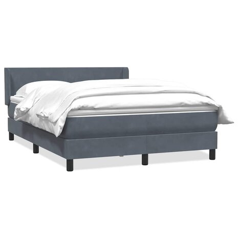 Boxspring met matras fluweel donkergrijs 140x210 cm 2