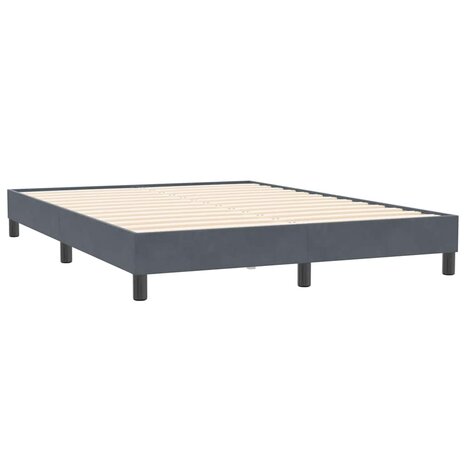 Boxspring met matras fluweel donkergrijs 140x210 cm 5