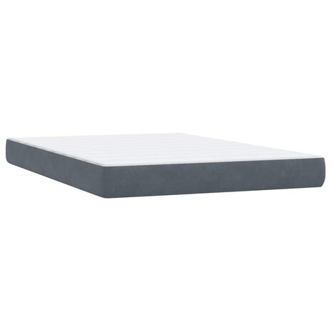 Boxspring met matras fluweel donkergrijs 140x210 cm 6