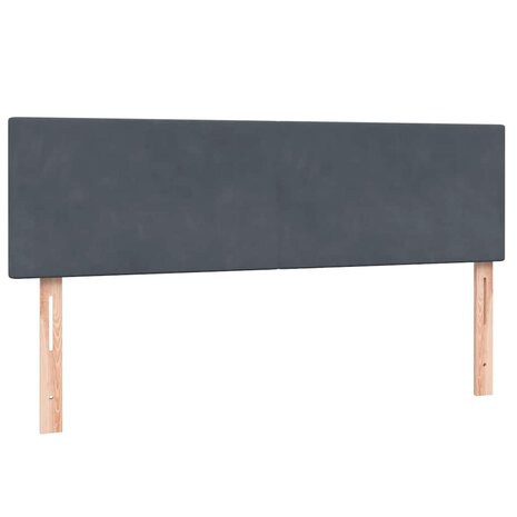 Boxspring met matras fluweel donkergrijs 140x210 cm 7