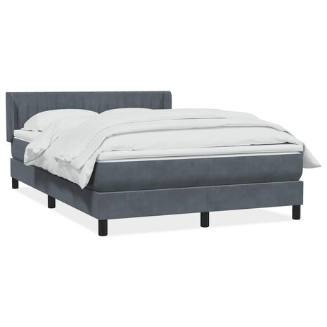 Boxspring met matras fluweel donkergrijs 140x210 cm 2