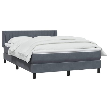 Boxspring met matras fluweel donkergrijs 140x210 cm 3