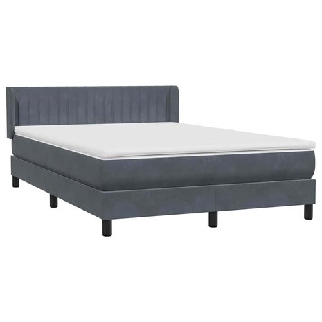Boxspring met matras fluweel donkergrijs 140x210 cm 4