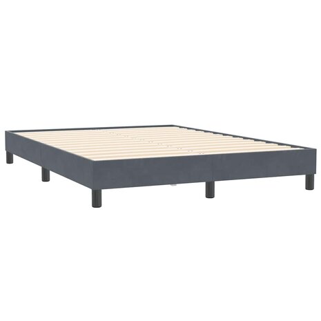 Boxspring met matras fluweel donkergrijs 140x210 cm 5