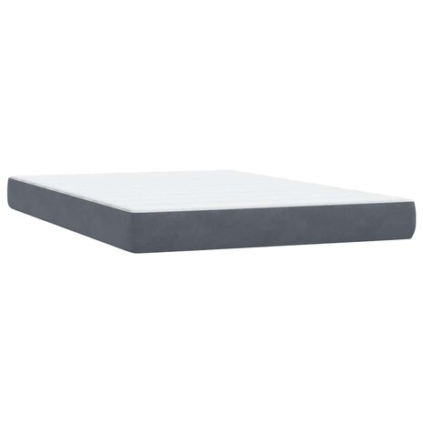 Boxspring met matras fluweel donkergrijs 140x210 cm 6