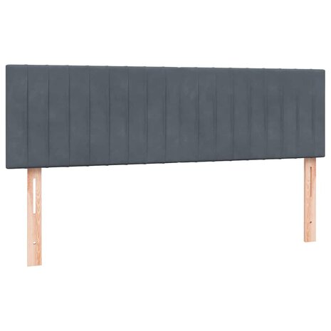 Boxspring met matras fluweel donkergrijs 140x210 cm 7