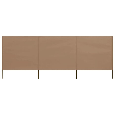 Windscherm 3-panelen 400x120 cm stof taupe 3