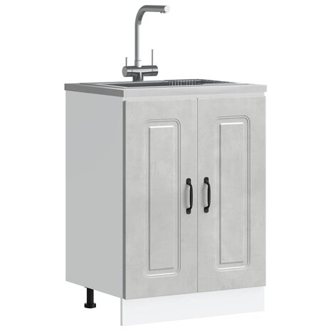 Spoelbakonderkast Kalmar 60x46x81,5 cm bewerkt hout betongrijs 1