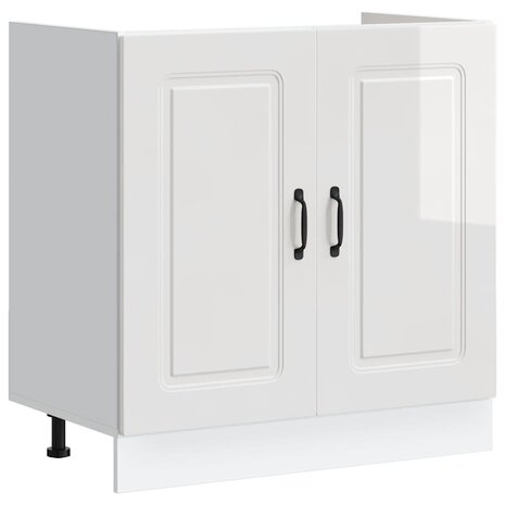 Spoelbakonderkast Kalmar 80x46x81,5cm bewerkt hout hoogglanswit 2