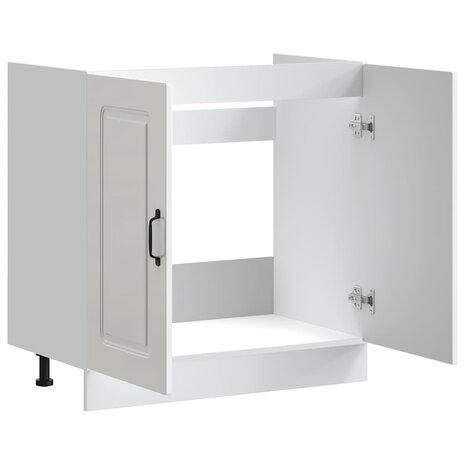 Spoelbakonderkast Kalmar 80x46x81,5cm bewerkt hout hoogglanswit 5