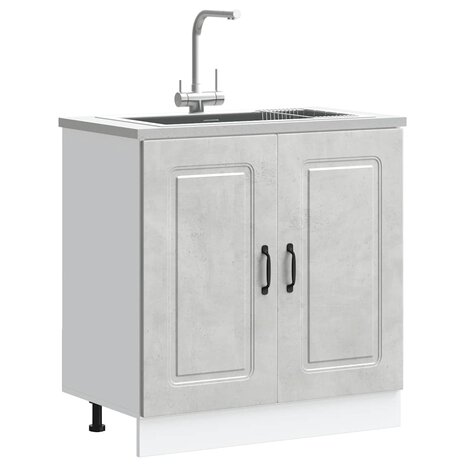 Spoelbakonderkast Kalmar 80x46x81,5 cm bewerkt hout betongrijs 1