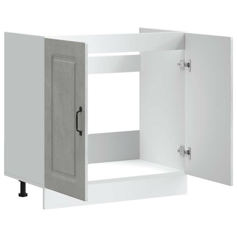 Spoelbakonderkast Kalmar 80x46x81,5 cm bewerkt hout betongrijs 5