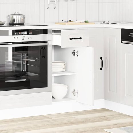 Keuken onderkast Kalmar bewerkt hout hoogglans wit 3
