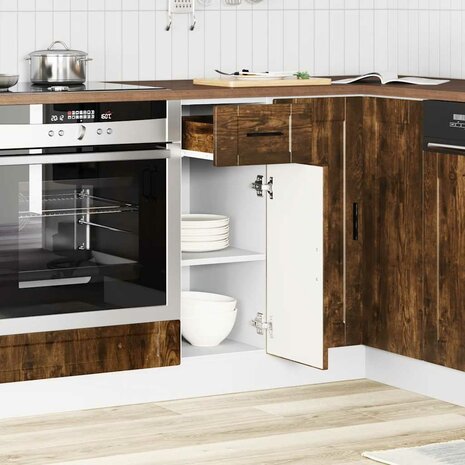 Keuken onderkast "Porto" bewerkt hout gerookt eikenkleurig 3