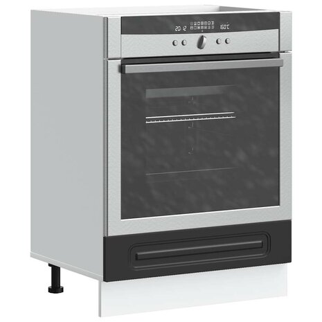 Ovenkast Kalmar bewerkt hout zwart 1