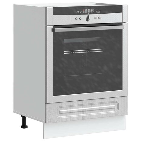 Ovenkast Kalmar bewerkt hout grijs sonoma eiken 1