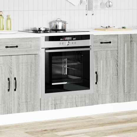 Ovenkast Kalmar bewerkt hout grijs sonoma eiken 3