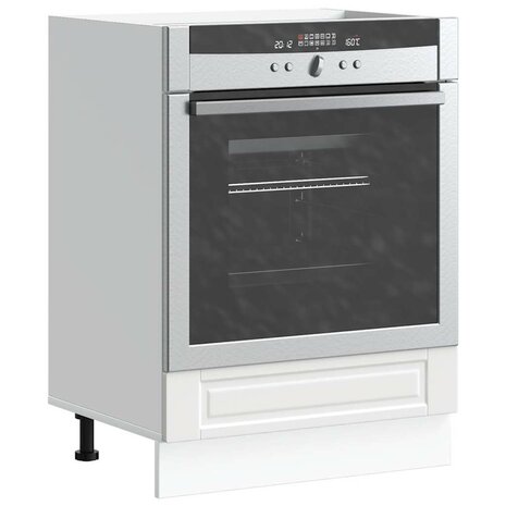 Ovenkast "Porto" bewerkt hout wit 1